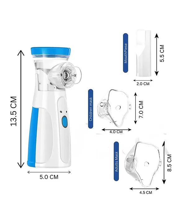 YAMAMA Portable Mesh Nebulizer, Silent & Compact Nebulizer Machine for Adult and Kids, Travel and Household Daily Use, Steam Inhaler Quick Relief, Effective for Cough, Asthma, Bronchitis and Sinusitis