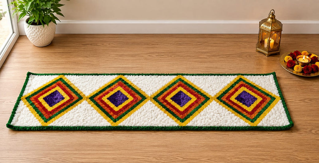 Entry woolen rangoli mat