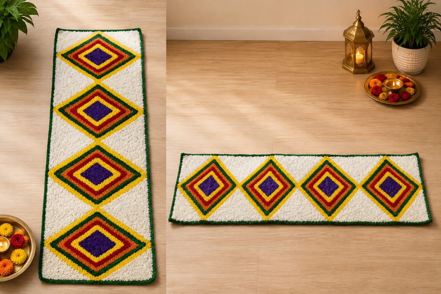 Entry woolen rangoli mat