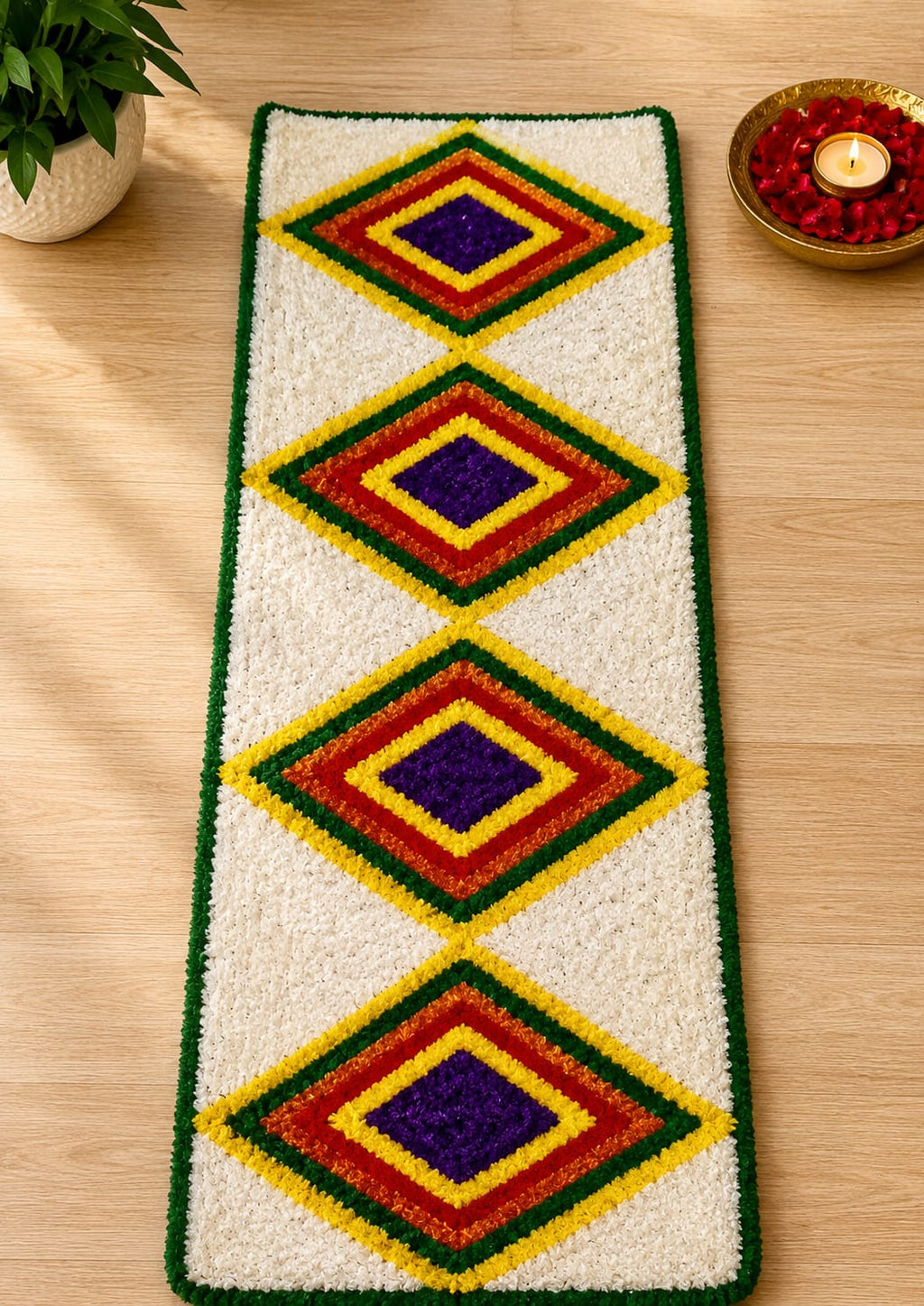 Entry woolen rangoli mat