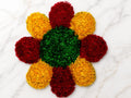 Woolen Rangoli Unique Green Yellow & Red Woolen Rangoli (Set of 2 pcs)