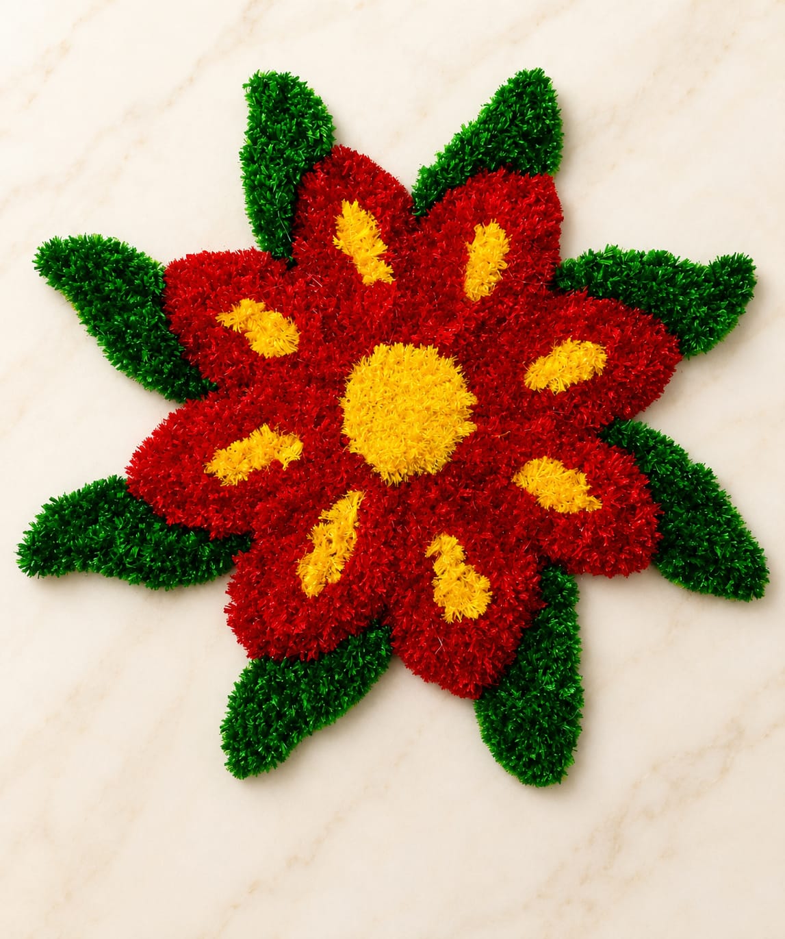 Woolen Rangoli Unique Green & Red Woolen Rangoli (Set of 2 pcs)