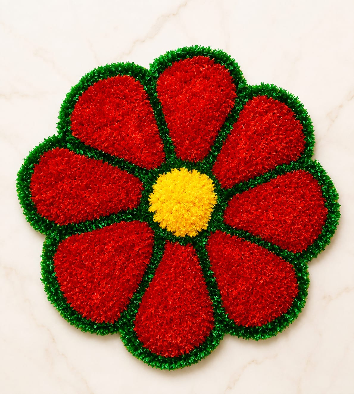 Woolen Rangoli Unique Green & Red Woolen Rangoli Set of 2 pcs