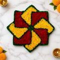 Woolen Rangoli Unique Green & Red Woolen Rangoli Set of 2 pcs