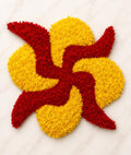 Woolen Rangoli Unique Yellow & Red Woolen Rangoli (Set of 2 pcs)
