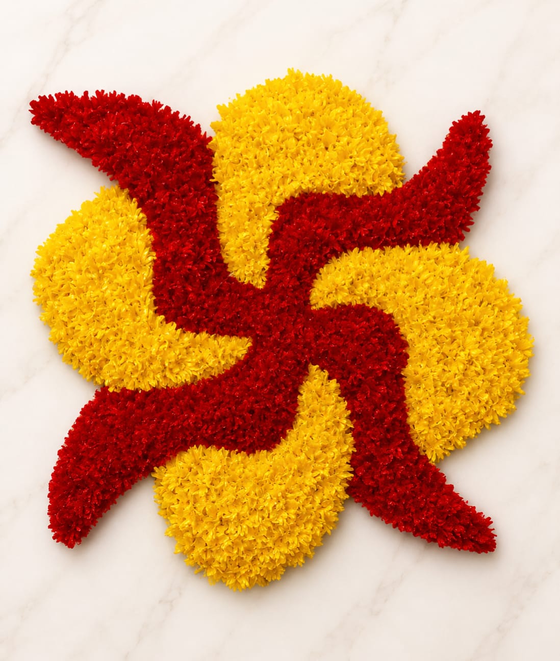 Woolen Rangoli Unique Yellow & Red Woolen Rangoli (Set of 2 pcs)