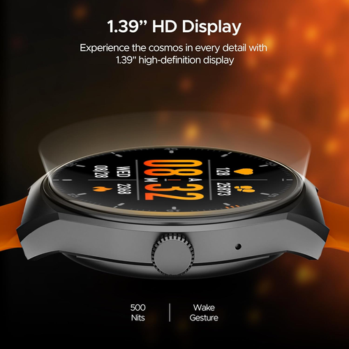 boAt Lunar Comet w/ 1.39" (3.5 cm) HD Display, Advanced Bluetooth Calling, Functional Crown, Smart Watch for Men & Women(Royal Orange