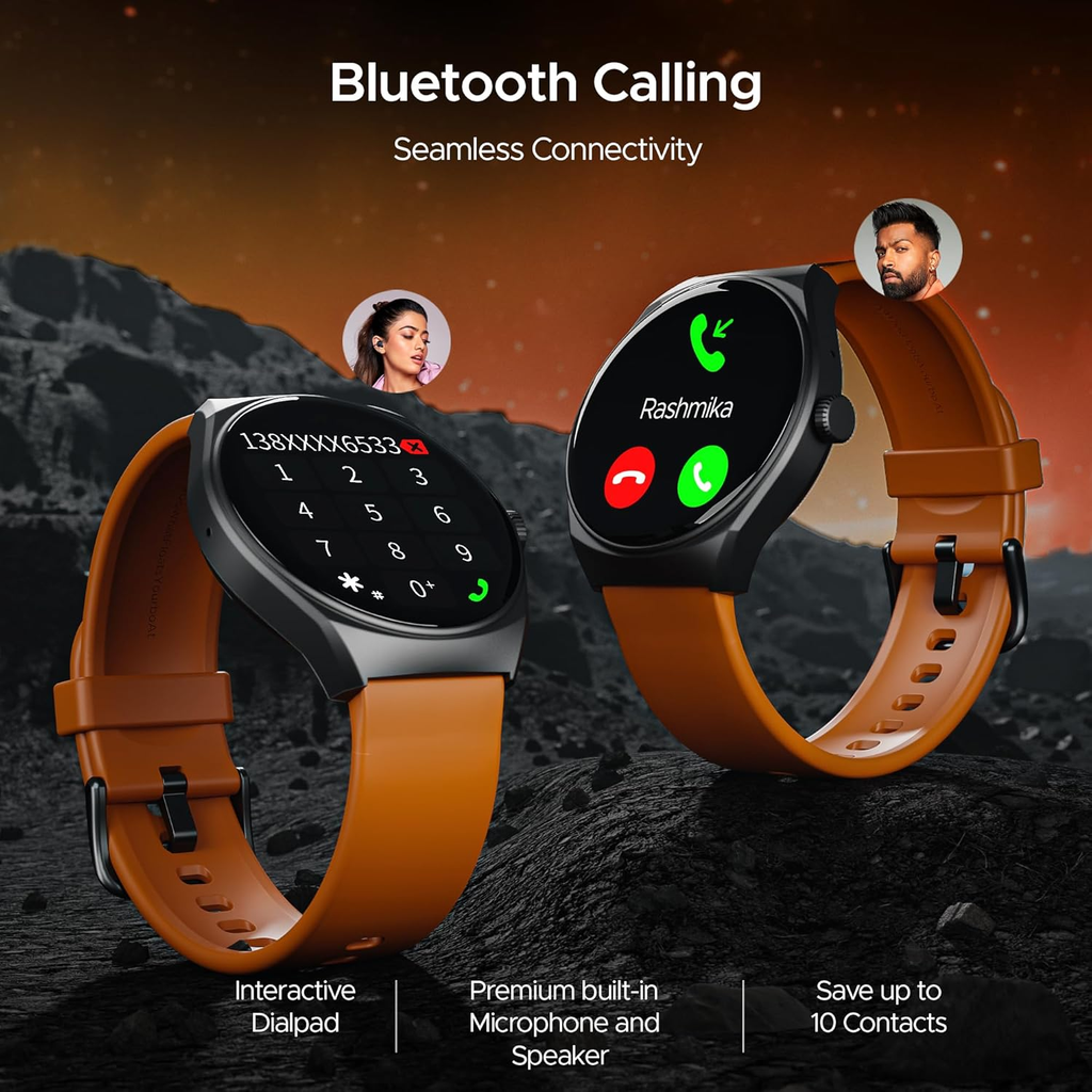 boAt Lunar Comet w/ 1.39" (3.5 cm) HD Display, Advanced Bluetooth Calling, Functional Crown, Smart Watch for Men & Women(Royal Orange